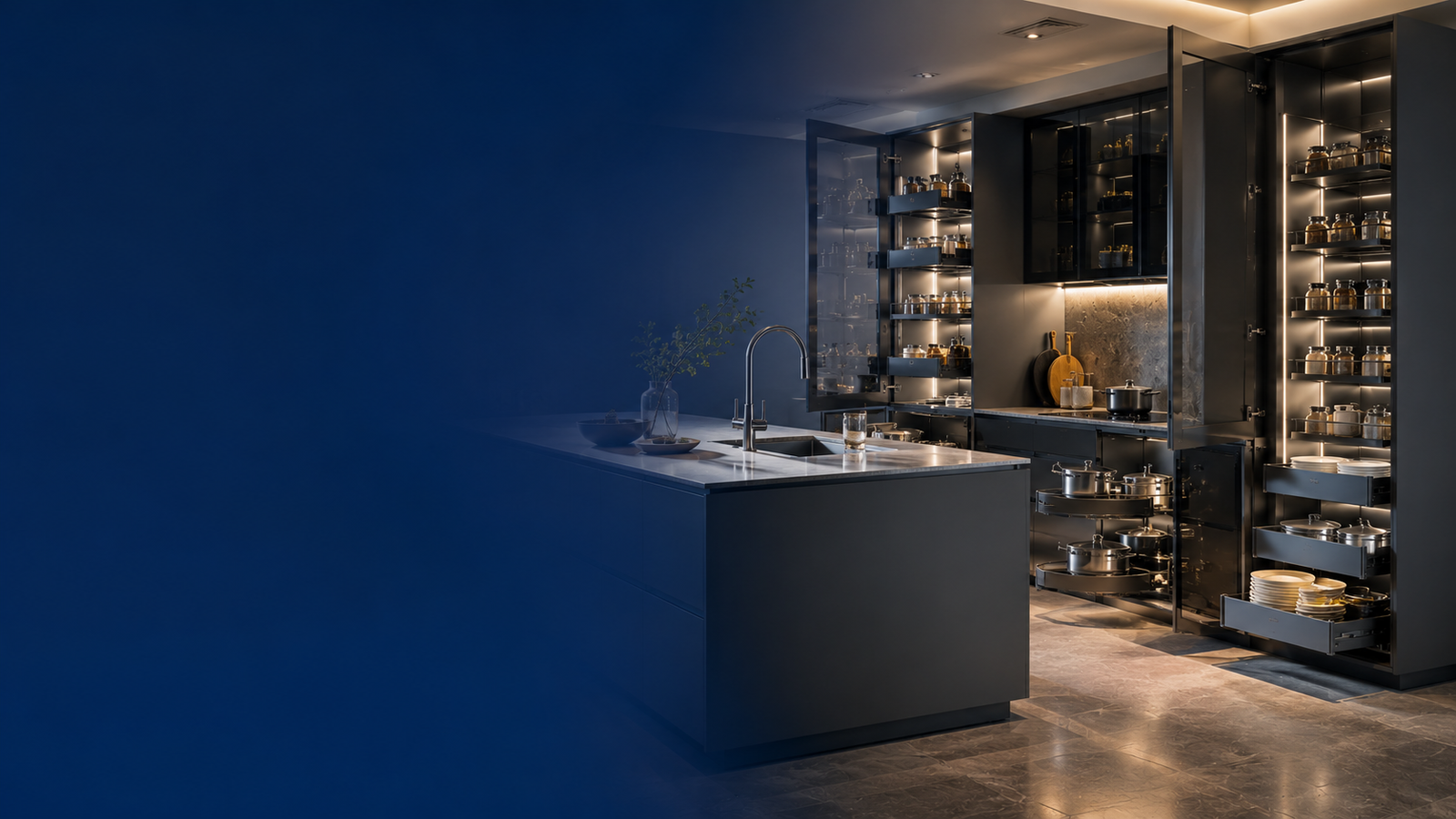Premium modern kitchen with HIGOLD storage solutions